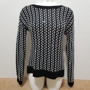 Dex sweater Medium pullover chunky knit striped side back split